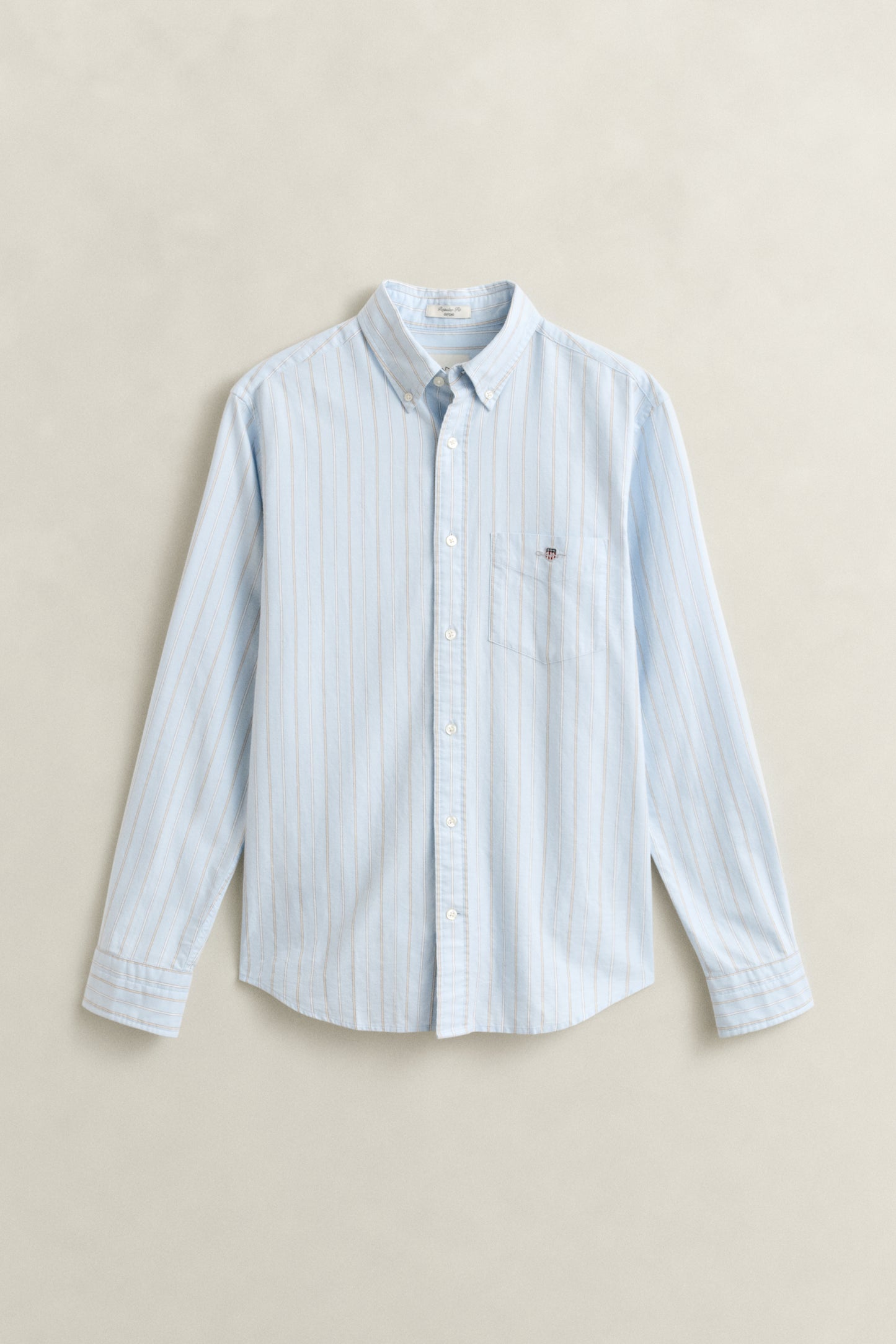 SKY BLUE, REG CLASSIC OXFORD STRIPE SHIRT, FLAT-LAY BY GANT AU.