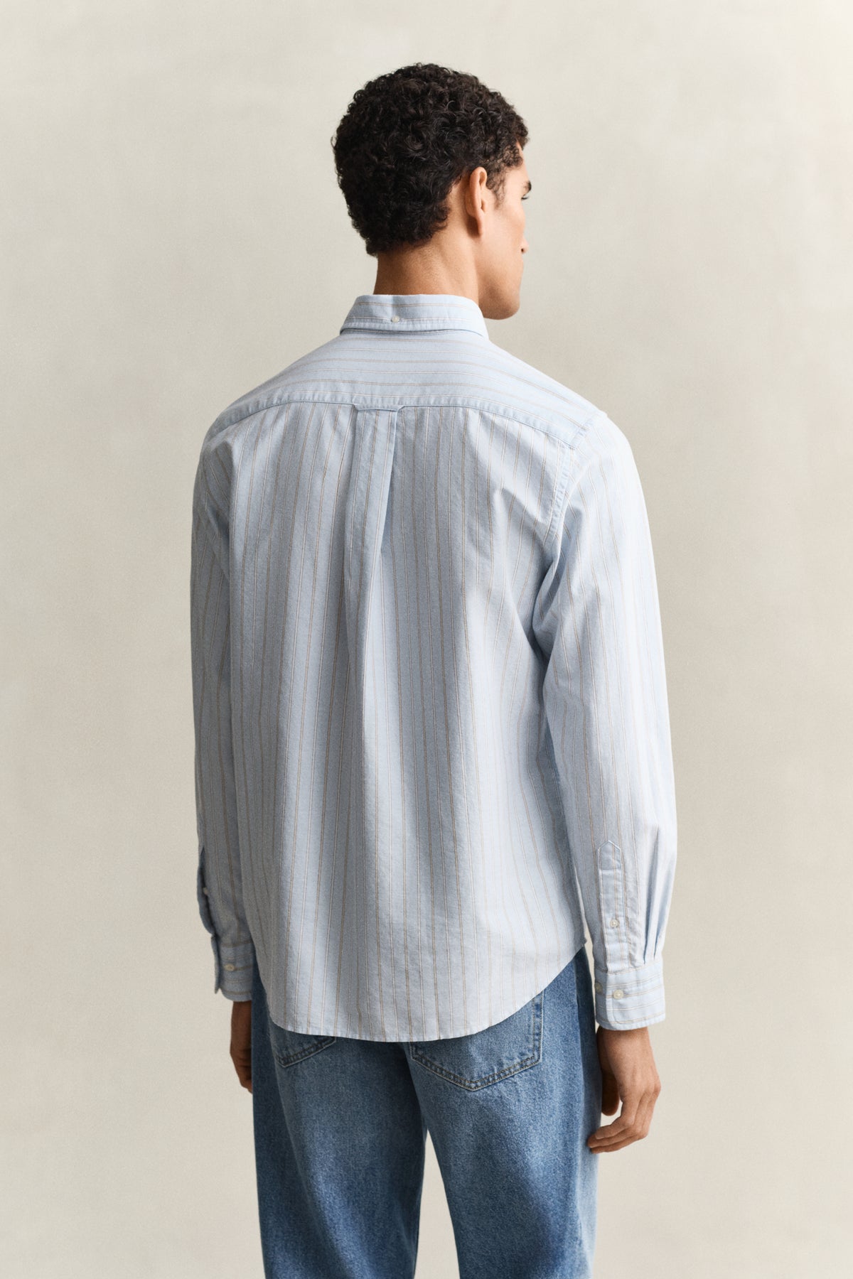 SKY BLUE, REG CLASSIC OXFORD STRIPE SHIRT, BACK-VIEW BY GANT AU.
