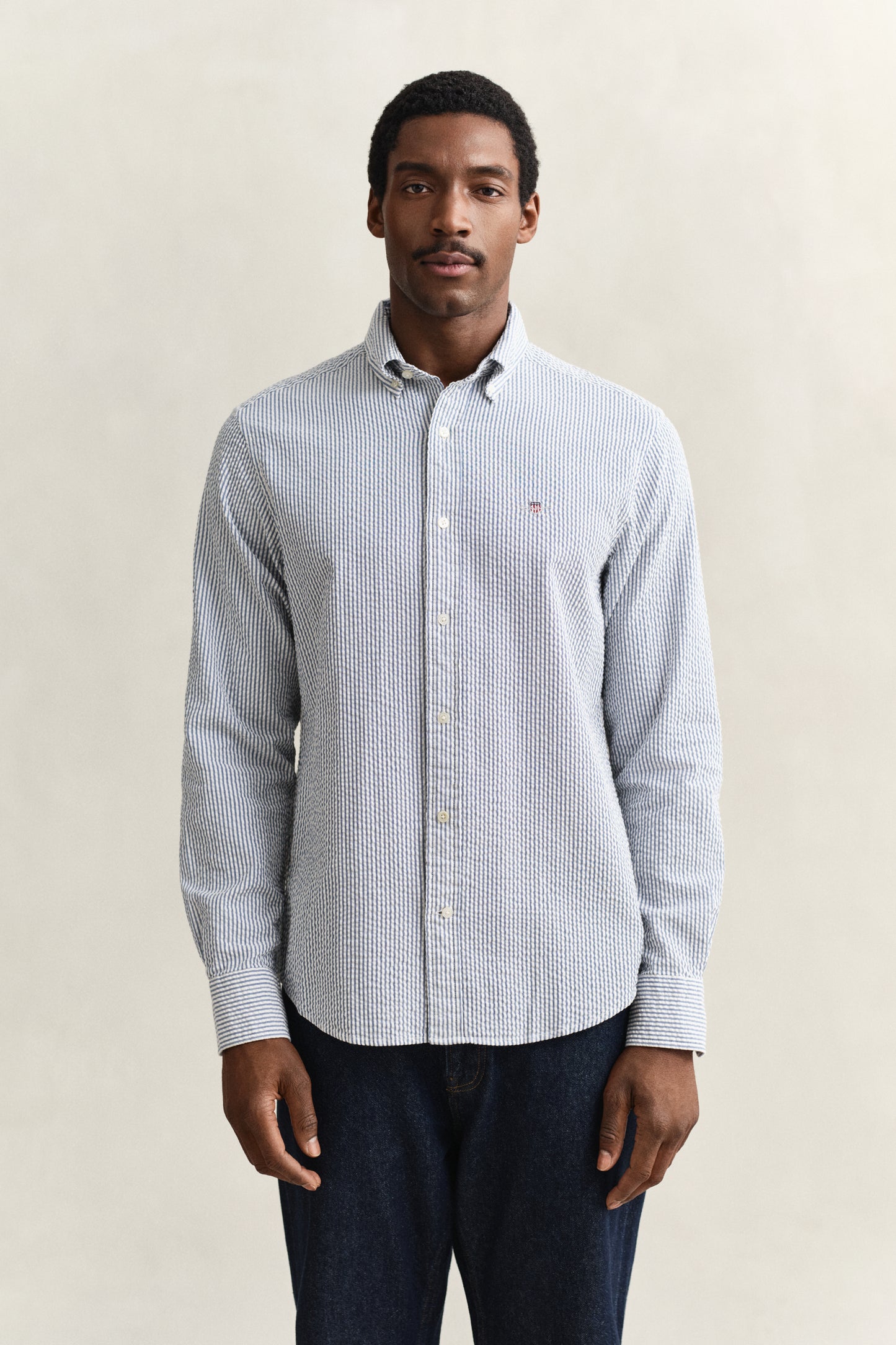 Regular Fit Striped Seersucker Shirt