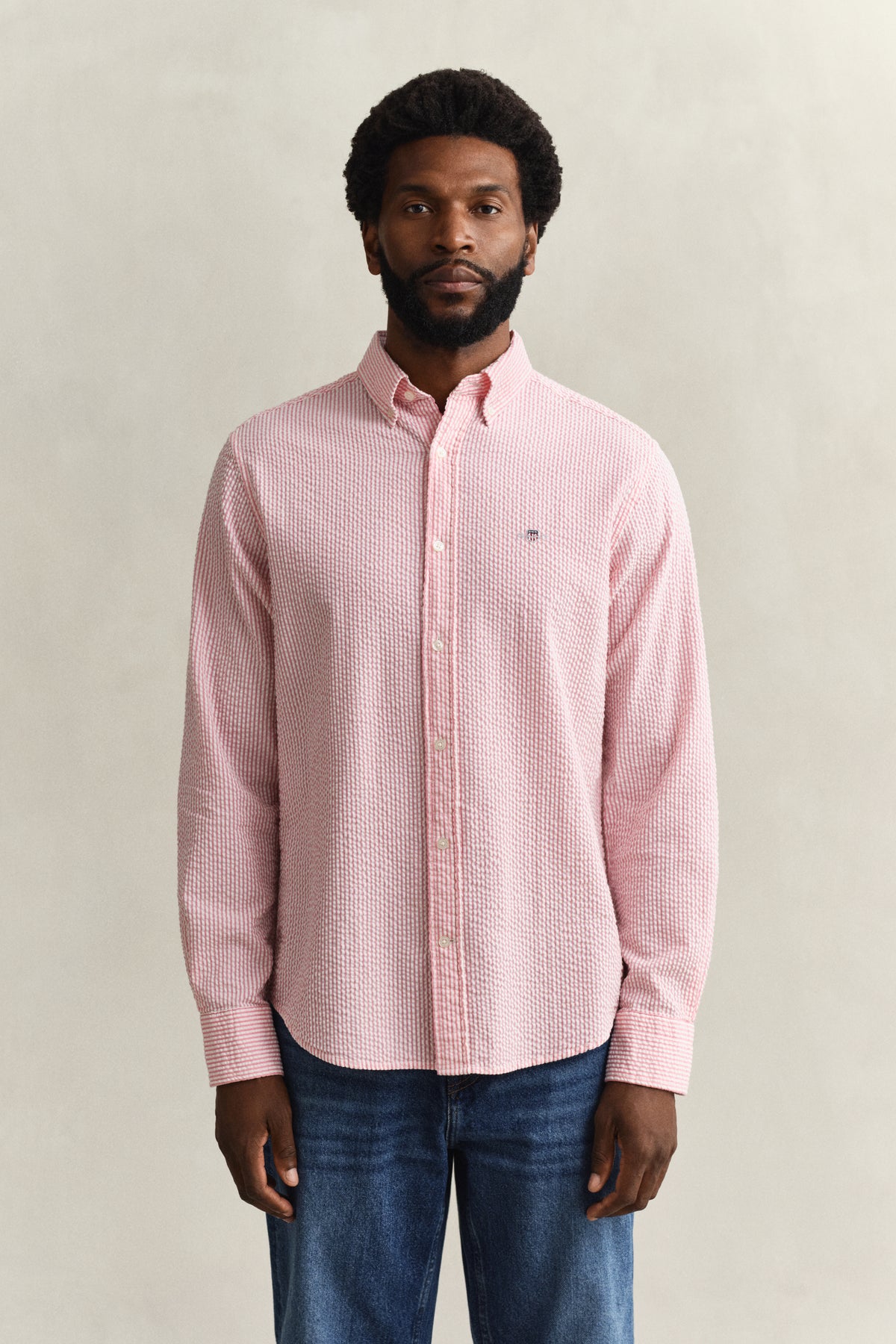 Regular Fit Striped Seersucker Shirt