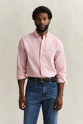 ROSE PINK, REG SEERSUCKER STRIPE SHIRT, FRONT-VIEW BY GANT AU.
