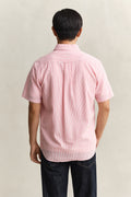 ROSE PINK, REG SEERSUCKER STRIPE SS SHIRT, BACK-VIEW BY GANT AU.