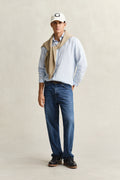 SKY BLUE, REG LINEN SHIRT BY GANT AU.