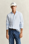 SKY BLUE, REG LINEN SHIRT, FRONT-VIEW BY GANT AU.