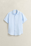 SKY BLUE, REG LINEN SS SHIRT, FLAT-LAY BY GANT AU.