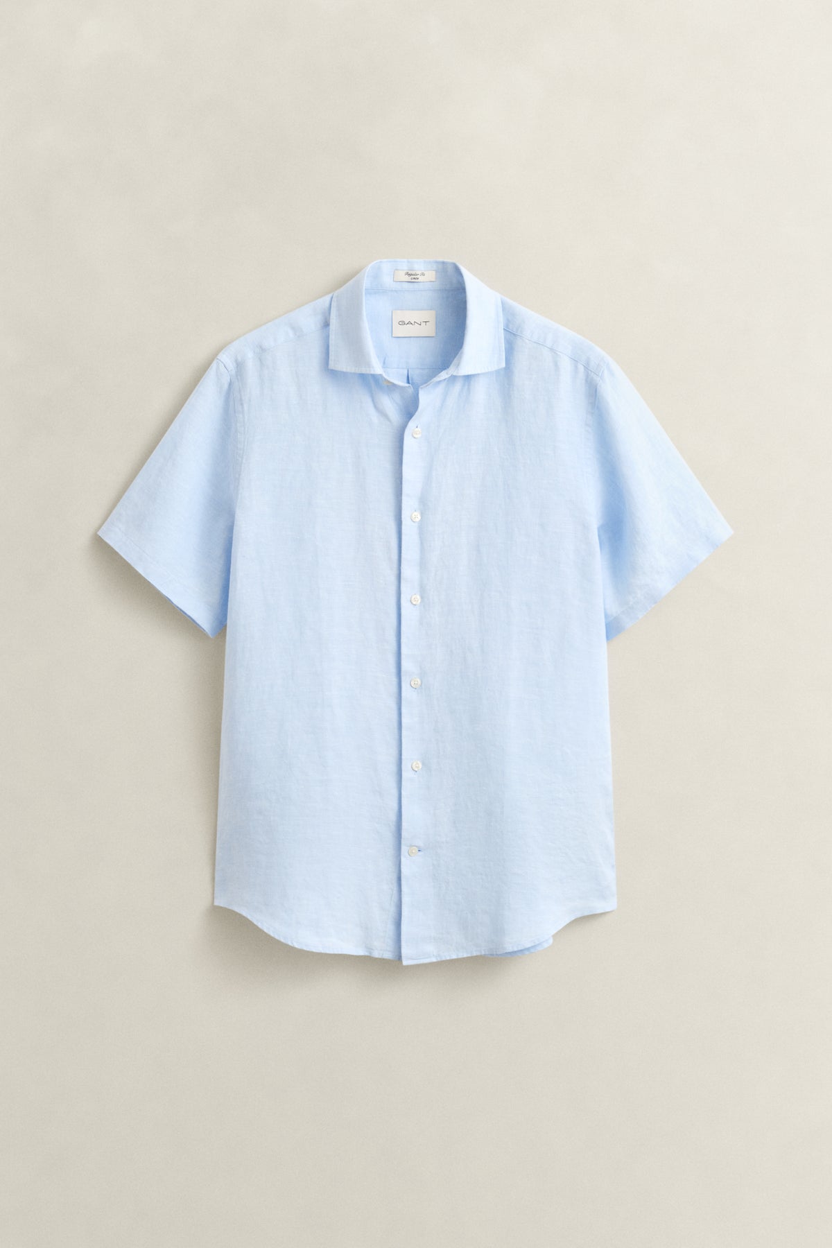 SKY BLUE, REG LINEN SS SHIRT, FLAT-LAY BY GANT AU.