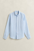 SKY BLUE, REG LINEN STRIPE SHIRT, FLAT-LAY BY GANT AU.