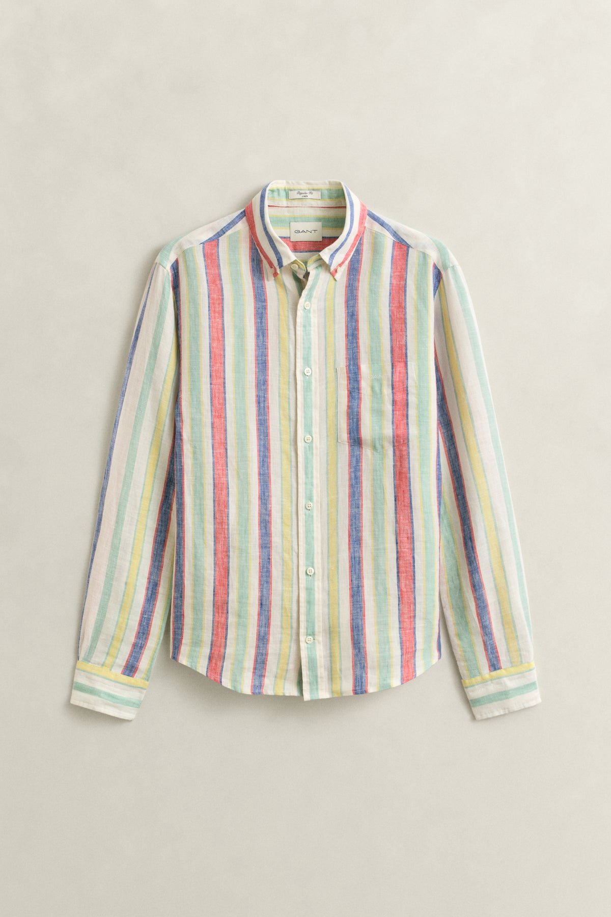 MULTICOLOR, REG MULTISTRIPE LINEN SHIRT, FLAT-LAY BY GANT AU.