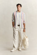 MULTICOLOR, REG MULTISTRIPE LINEN SHIRT BY GANT AU.