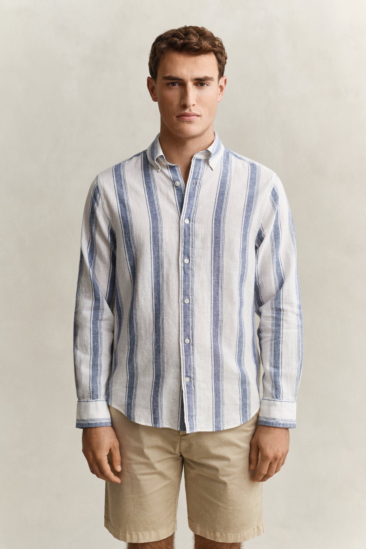 Striped Linen Blend Shirt