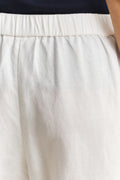 EGGSHELL, LINEN BLEND PULL ON SHORTS, CLOSE-UP BY GANT AU.