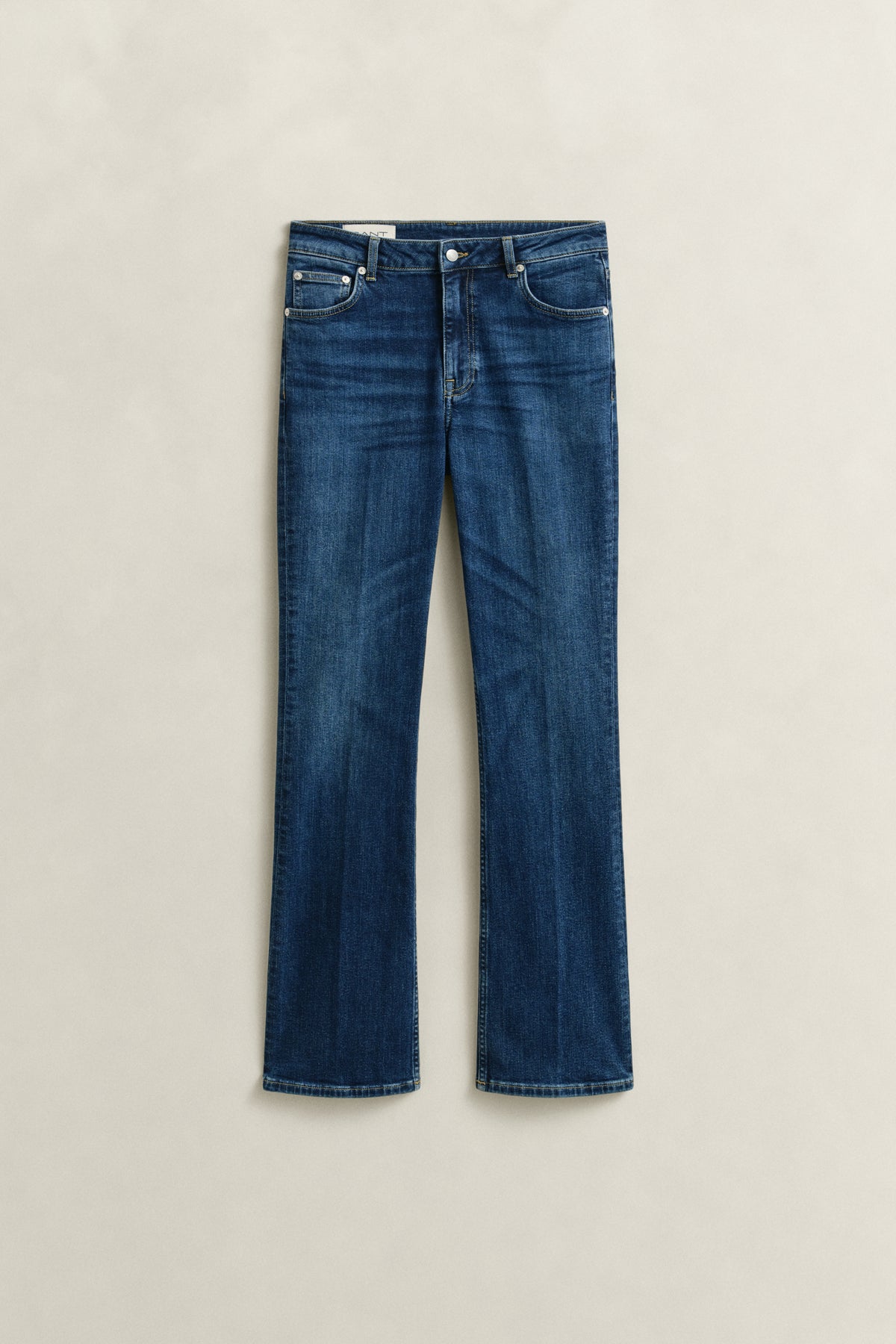 DARK BLUE WORN IN, Slim Flared Jeans, FRONT-VIEW BY GANT AU.