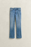 SEMI LIGHT BLUE BROKEN IN, Slim Flared Jeans, FRONT-VIEW BY GANT AU.