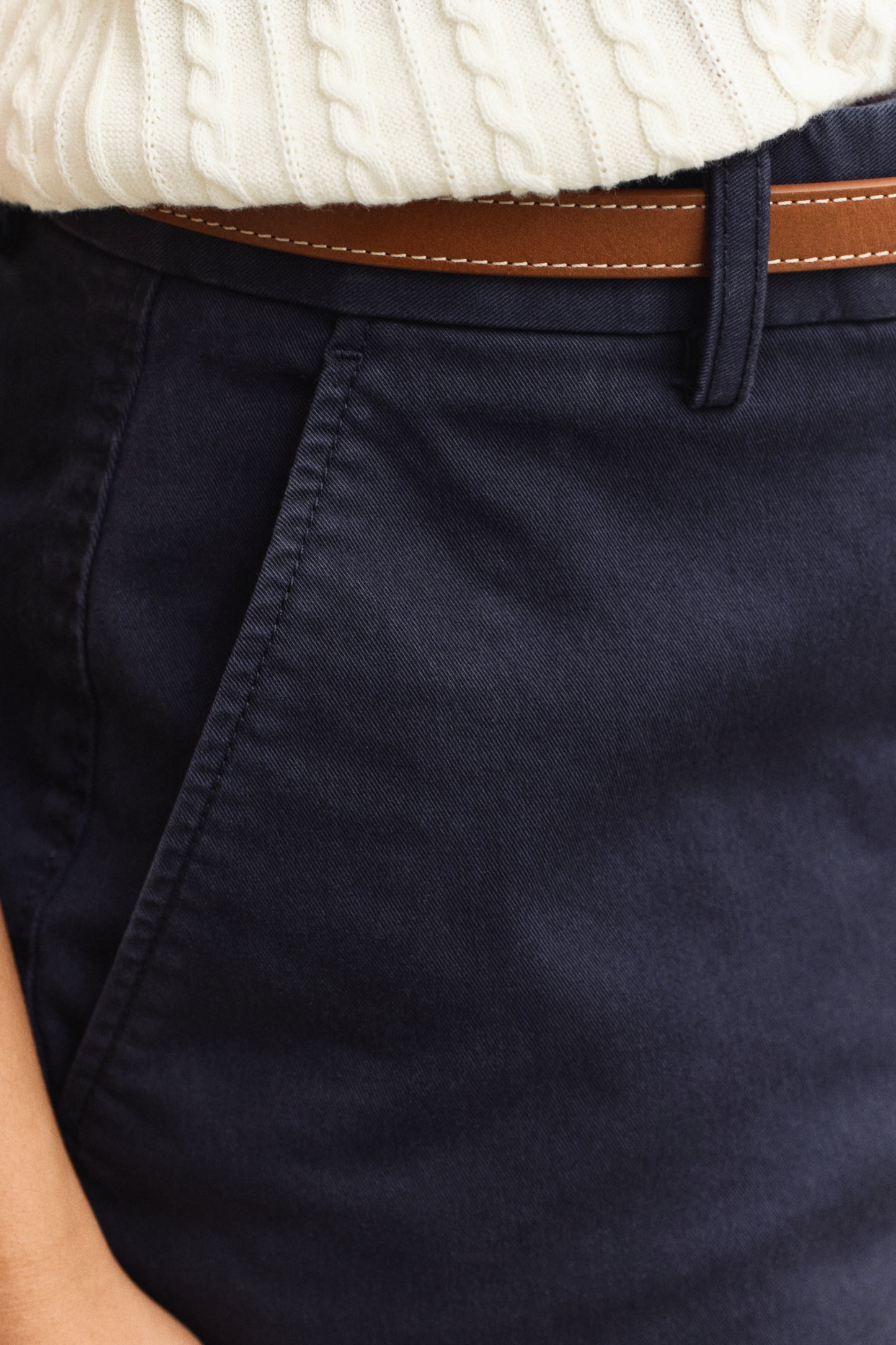 MODEL WEARING Classic Slim Chinos