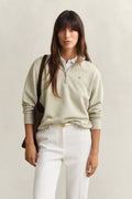 COUNTRY BEIGE, SHIELD HALF-ZIP, FRONT-VIEW BY GANT AU.