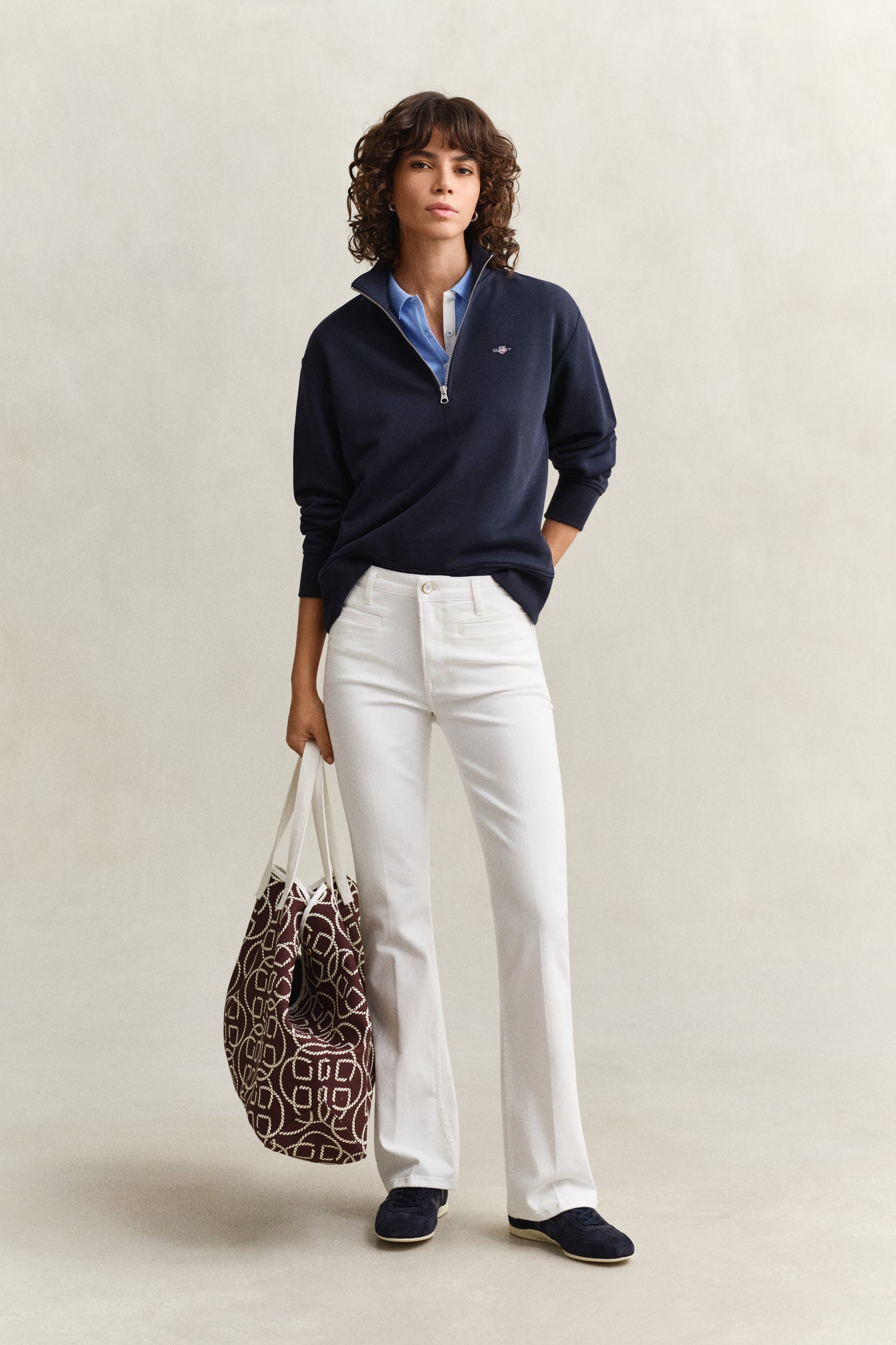 EVENING BLUE, SHIELD HALF-ZIP BY GANT AU.
