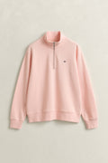 APRICOT PINK, SHIELD HALF-ZIP, FLAT-LAY BY GANT AU.