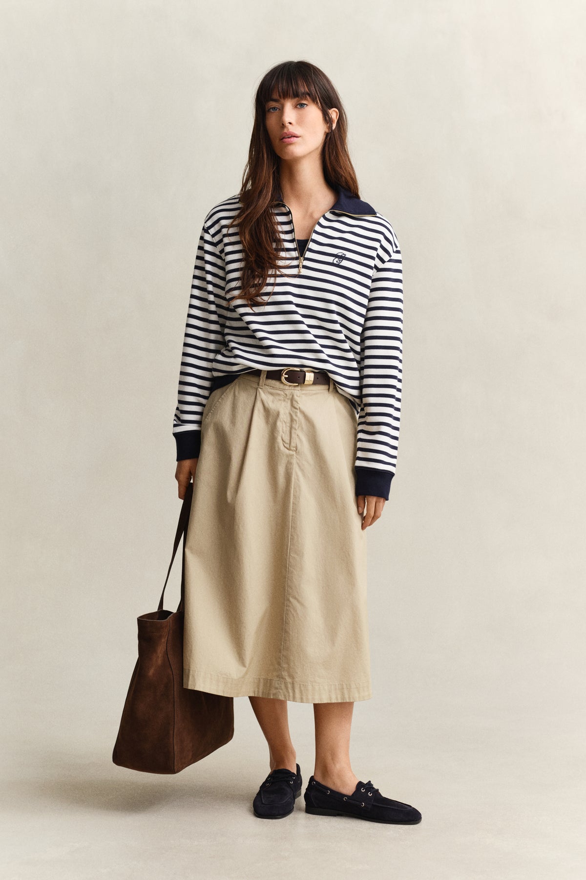 EVENING BLUE, STRIPED HALF ZIP SWEAT BY GANT AU.