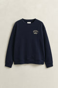 EVENING BLUE, ROPE GRAPHIC C-NECK SWEAT, FLAT-LAY BY GANT AU.