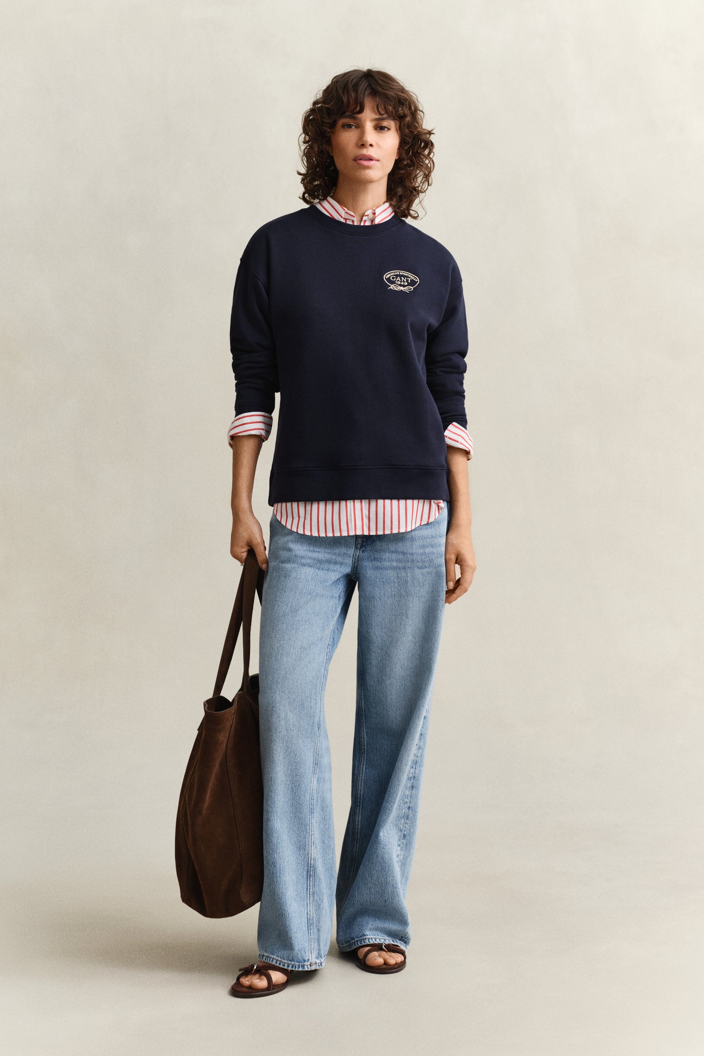 EVENING BLUE, ROPE GRAPHIC C-NECK SWEAT BY GANT AU.