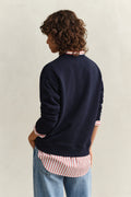 EVENING BLUE, ROPE GRAPHIC C-NECK SWEAT, BACK-VIEW BY GANT AU.