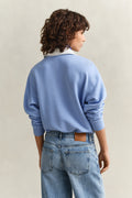 HYDRANGEA BLUE, RUGGER SWEATSHIRT, BACK-VIEW BY GANT AU.