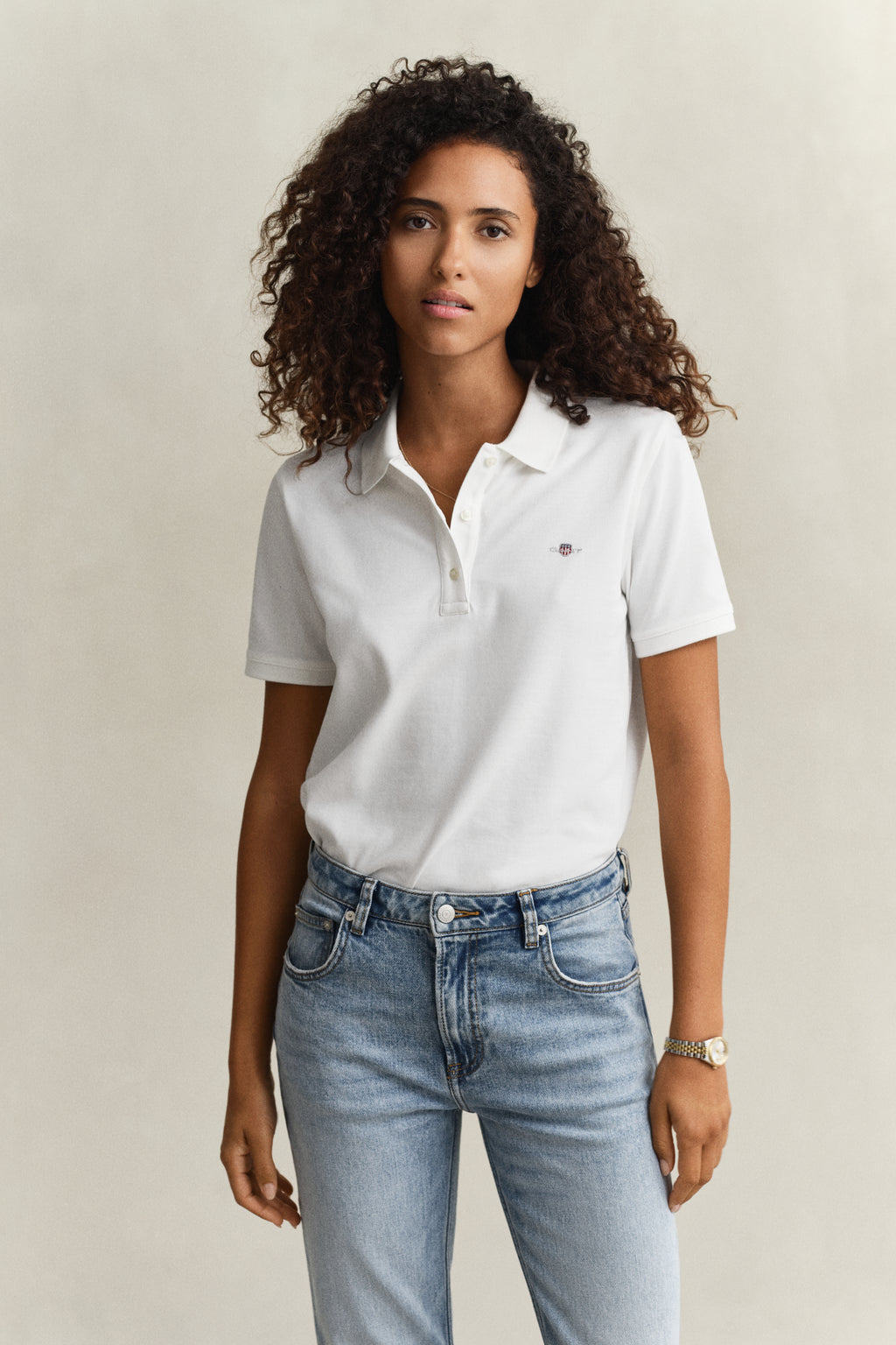 WHITE, Regular Polo Shirt, FRONT-VIEW BY GANT AU.