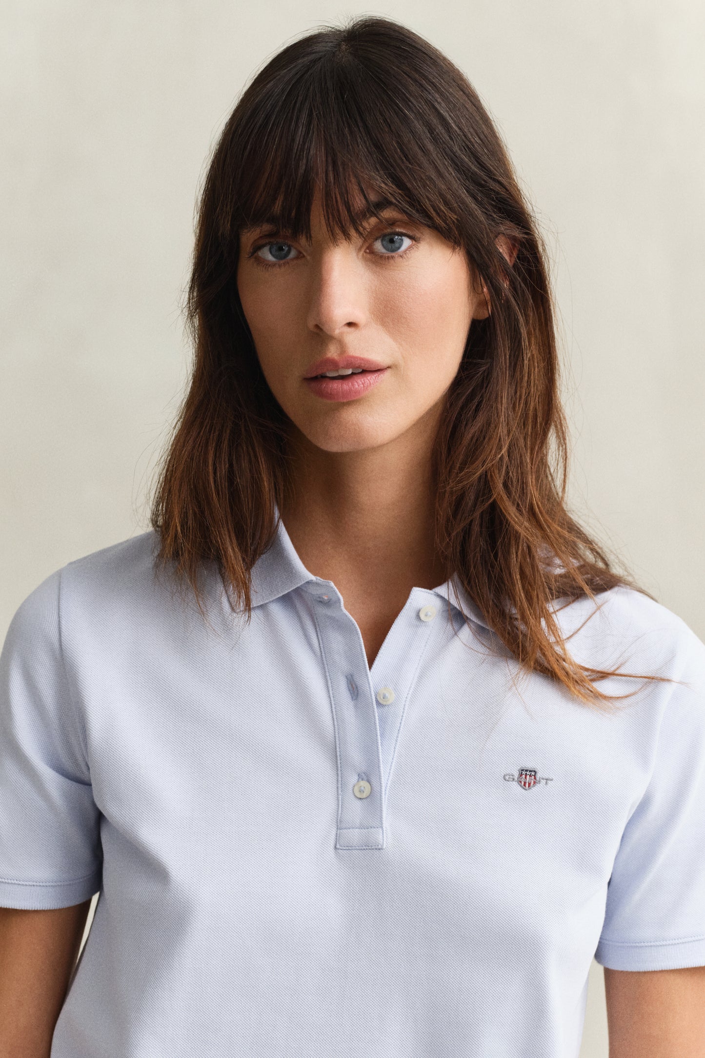 LIGHT BLUE, REG SHIELD SS PIQUE POLO, CLOSE-UP BY GANT AU.