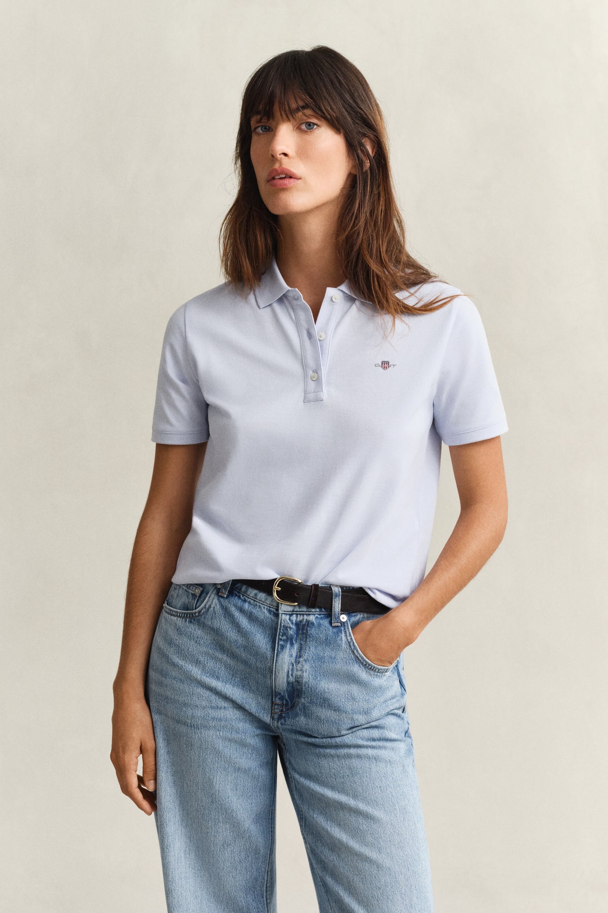 LIGHT BLUE, Regular Polo Shirt, FRONT-VIEW BY GANT AU.