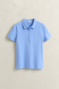 HYDRANGEA BLUE, Slim Polo Shirt, FLAT-LAY BY GANT AU.