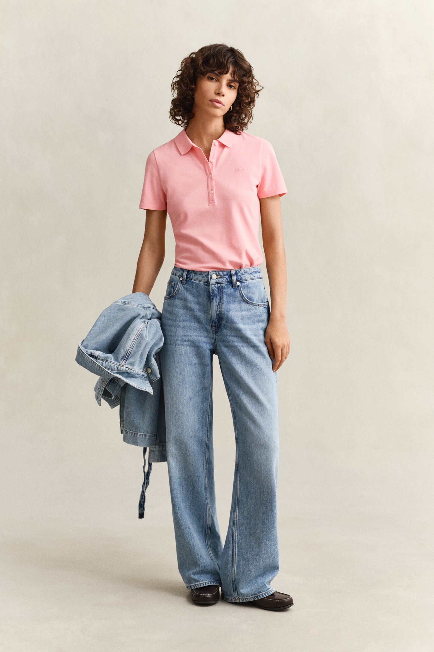APRICOT PINK, Slim Polo Shirt BY GANT AU.
