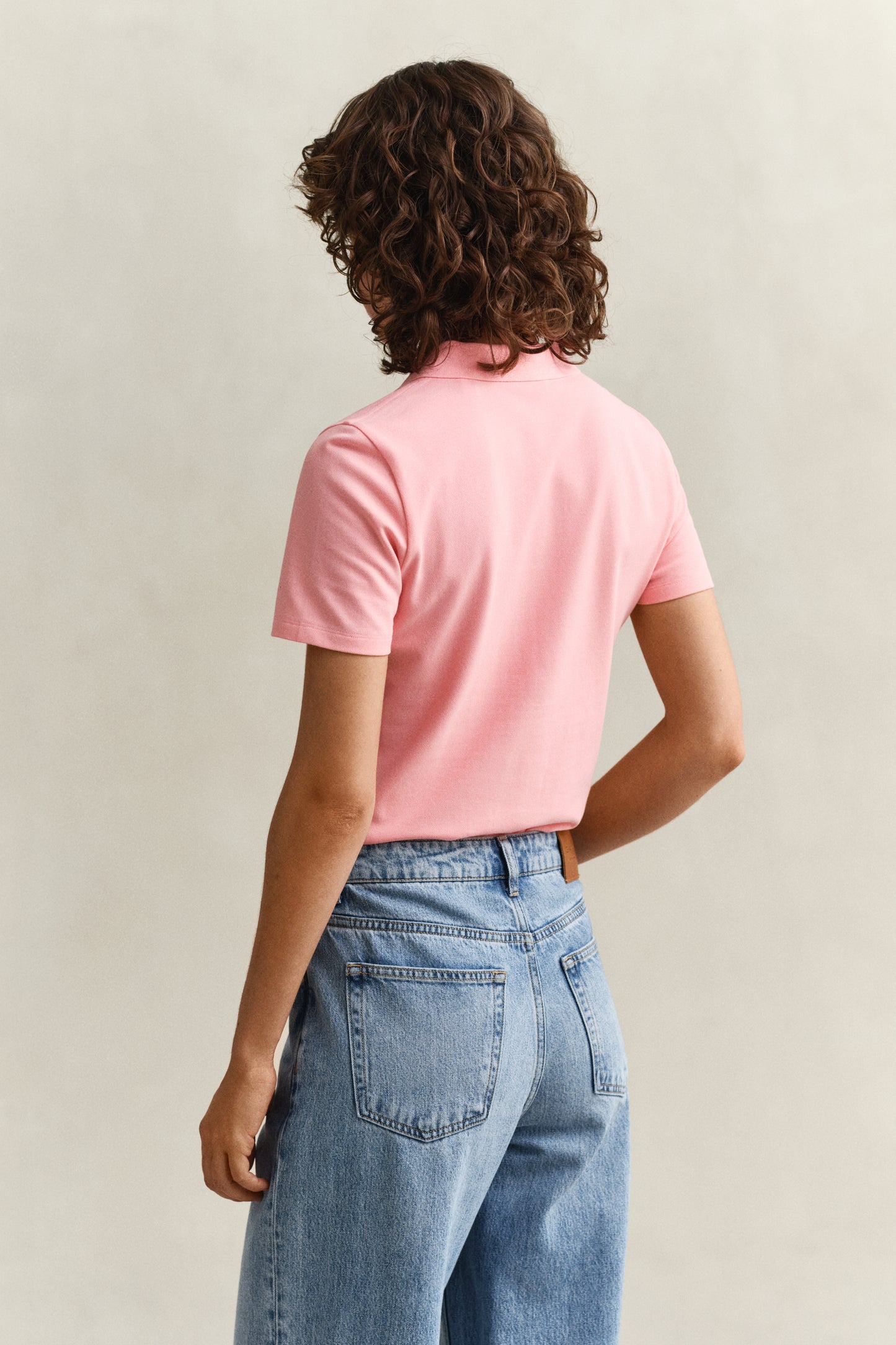APRICOT PINK, Slim Polo Shirt, BACK-VIEW BY GANT AU.