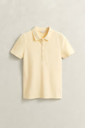 VANILLA YELLOW, Slim Polo Shirt, FLAT-LAY BY GANT AU.