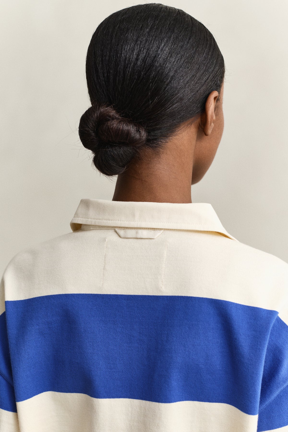 ROYAL BLUE, STRIPED COTTON HEAVY RUGGER, CLOSE-UP BY GANT AU.