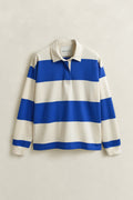 ROYAL BLUE, STRIPED COTTON HEAVY RUGGER, FLAT-LAY BY GANT AU.