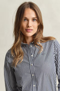 MODEL WEARING REG CLASSIC POPLIN STRIPED SHIRT