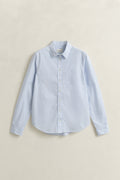 LIGHT BLUE, REG CLASSIC POPLIN STRIPED SHIRT BY GANT AU.
