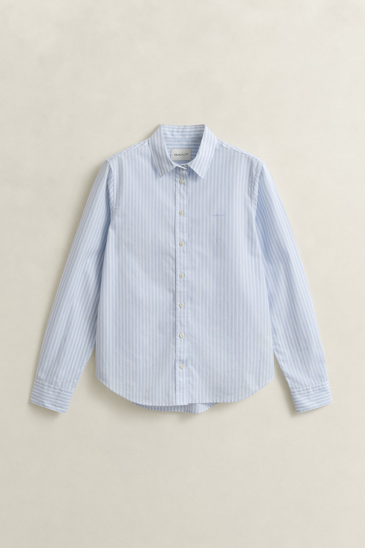 LIGHT BLUE, REG CLASSIC POPLIN STRIPED SHIRT BY GANT AU.