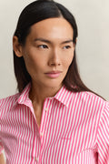 BRIGHT FUSCHIA, REG CLASSIC POPLIN STRIPED SHIRT, CLOSE-UP BY GANT AU.