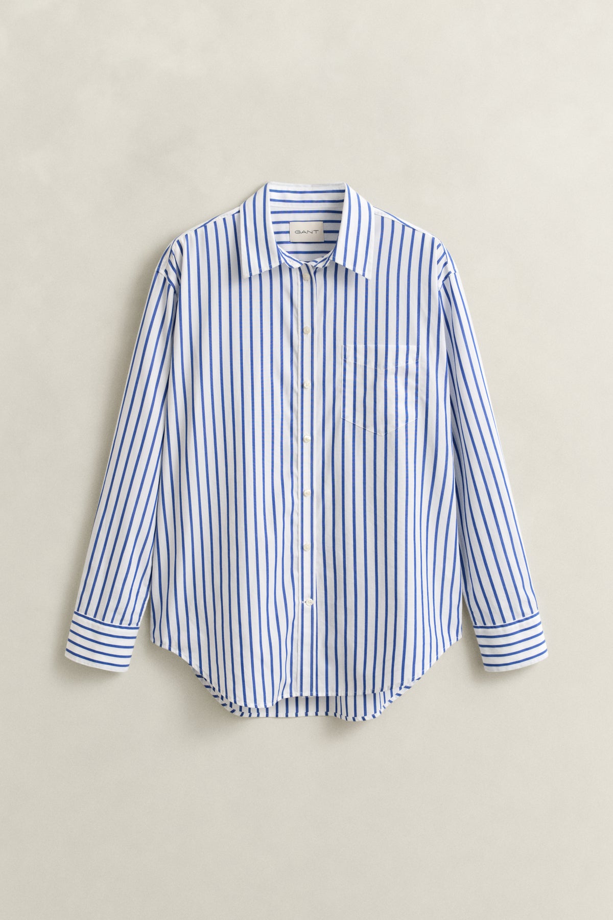 ROYAL BLUE, REL CLASSIC POPLIN STRIPED SHIRT, FLAT-LAY BY GANT AU.