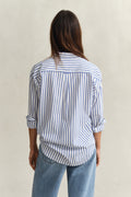 ROYAL BLUE, REL CLASSIC POPLIN STRIPED SHIRT, BACK-VIEW BY GANT AU.