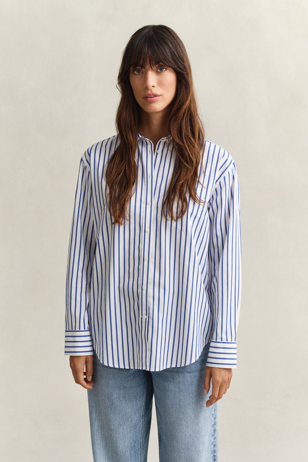 Relaxed Fit Classic Striped Poplin Shirt