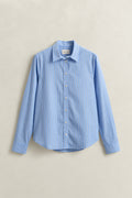 HYDRANGEA BLUE, REG CLASSIC POPLIN STRIPE SHIRT, FLAT-LAY BY GANT AU.