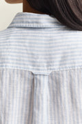 LIGHT BLUE, REG STRIPED LINEN LS SHIRT, CLOSE-UP BY GANT AU.