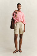PERFECT RED, REL STRIPED LINEN LS SHIRT BY GANT AU.