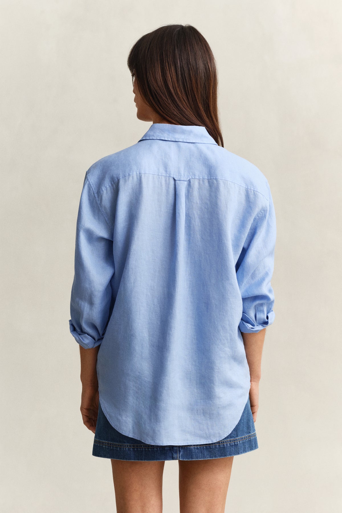 HYDRANGEA BLUE, REL LINEN LS SHIRT, BACK-VIEW BY GANT AU.