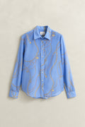 HYDRANGEA BLUE, REG PRINTED CTN SILK LS SHIRT, FLAT-LAY BY GANT AU.