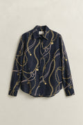 EVENING BLUE, REG PRINTED CTN SILK LS SHIRT, FLAT-LAY BY GANT AU.