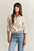 EGGSHELL, REG PRINTED CTN VOILE SHIRT, FRONT-VIEW BY GANT AU.
