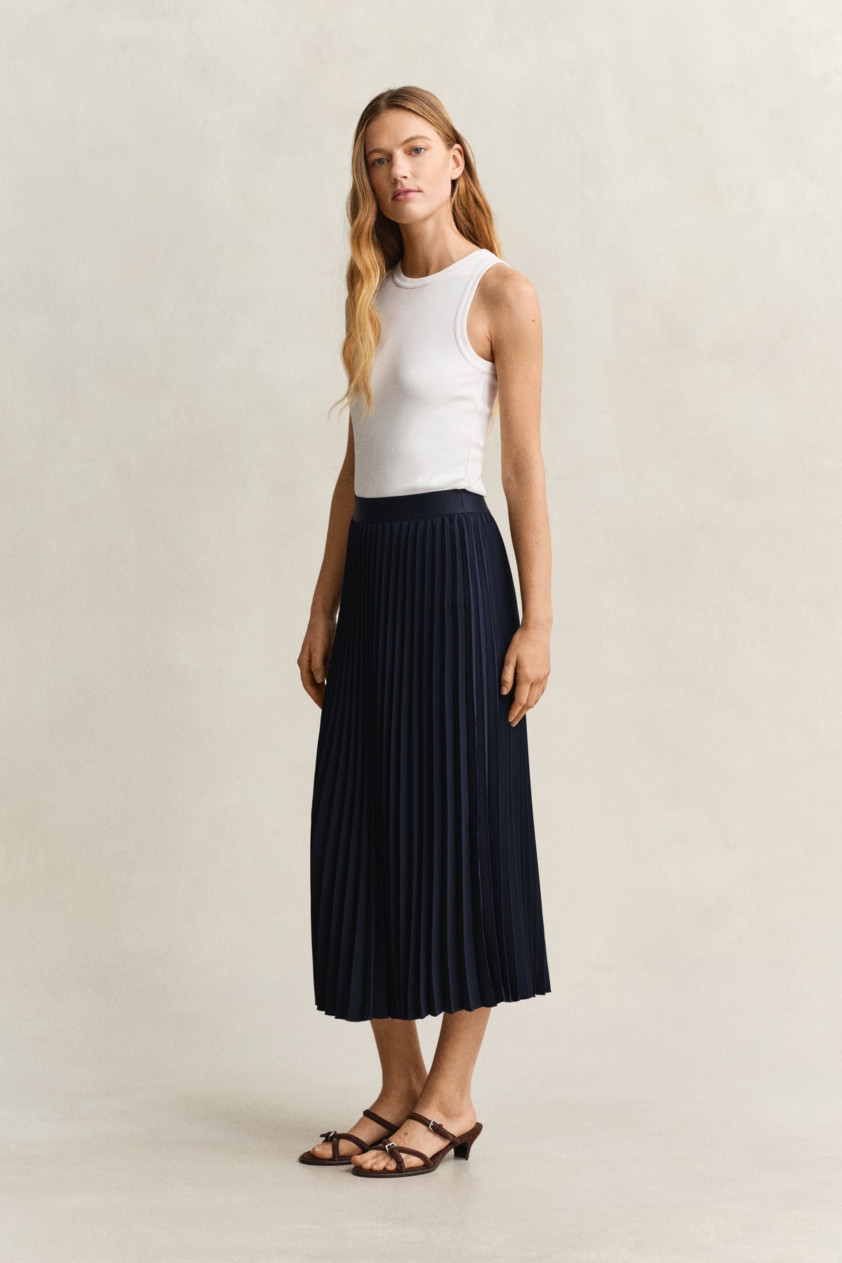 Pleated Midi Skirt